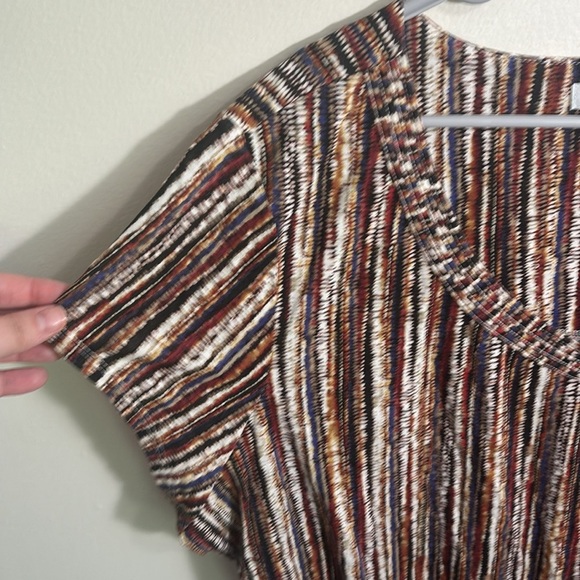 Liz Claiborne Brown Tan Cap Sleeve Blouse - Picture 3 of 5